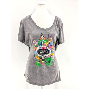 Fantasy Fest Key West Festival Time Travel Grey Graphic T-Shirt Size XL
